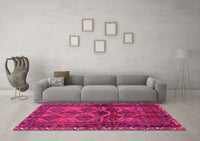 Machine Washable Persian Pink Traditional Rug, wshtr2802pnk