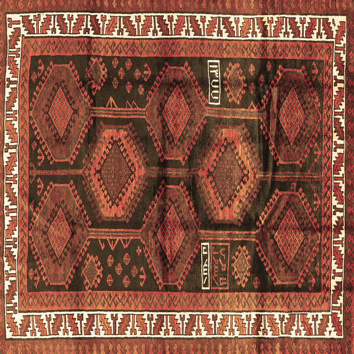 Square Persian Brown Traditional Rug, tr2803brn