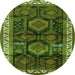 Square Persian Green Traditional Rug, tr2803grn