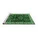 Sideview of Machine Washable Persian Emerald Green Traditional Area Rugs, wshtr2803emgrn