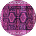 Round Machine Washable Persian Purple Traditional Area Rugs, wshtr2803pur