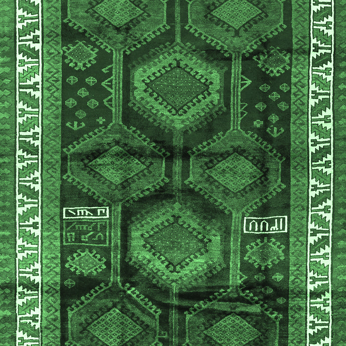 Machine Washable Persian Emerald Green Traditional Area Rugs, wshtr2803emgrn
