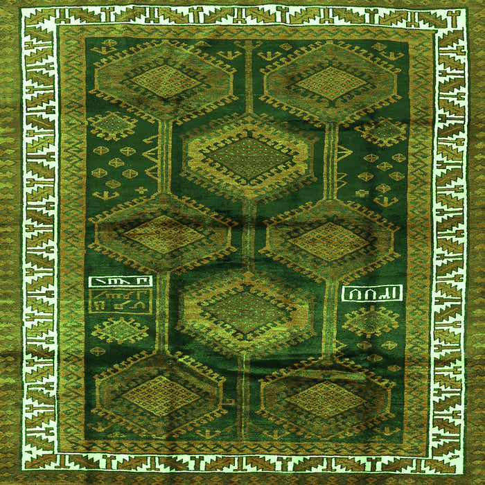 Serging Thickness of Persian Green Traditional Rug, tr2803grn