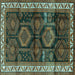 Square Machine Washable Persian Turquoise Traditional Area Rugs, wshtr2803turq