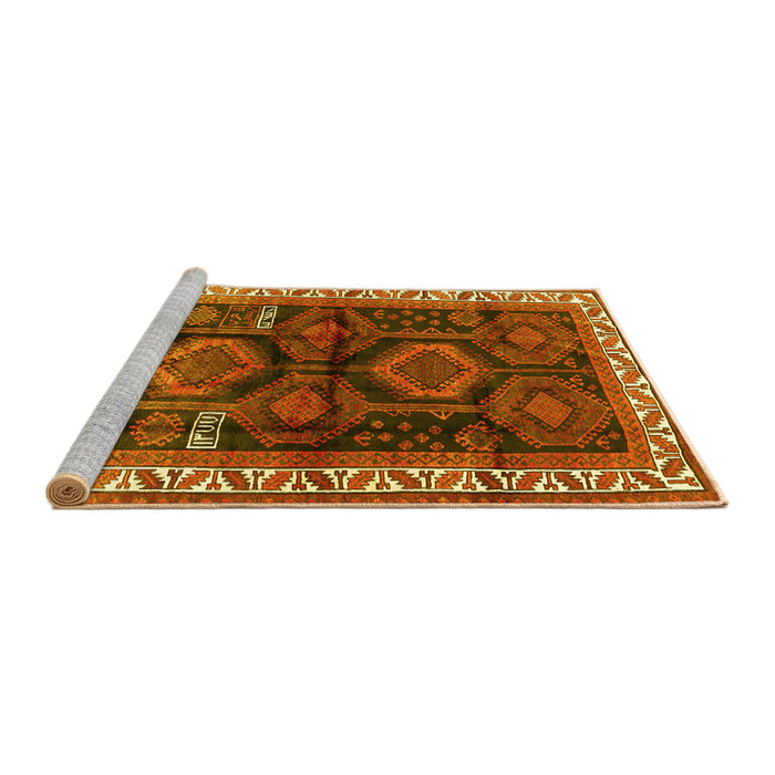 Sideview of Machine Washable Persian Yellow Traditional Rug, wshtr2803yw