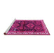 Sideview of Machine Washable Persian Pink Traditional Rug, wshtr2803pnk