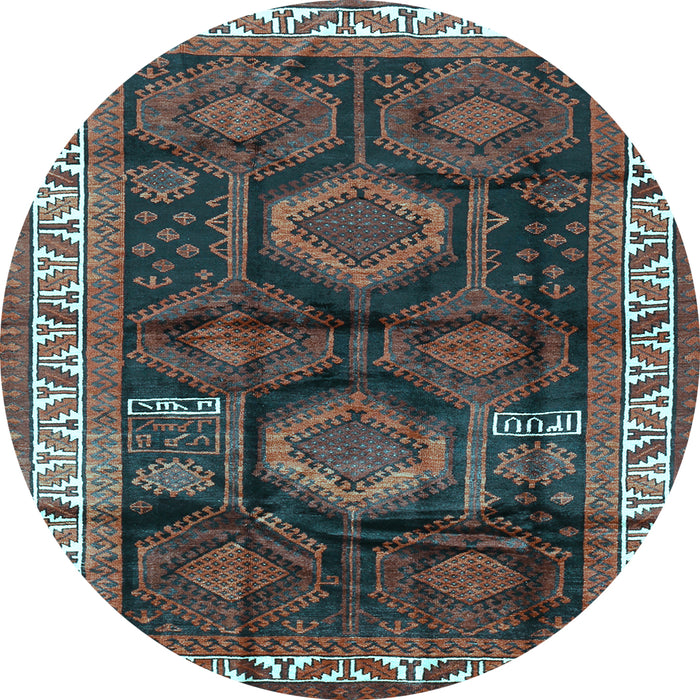 Round Persian Light Blue Traditional Rug, tr2803lblu