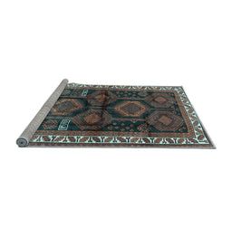 Sideview of Machine Washable Persian Light Blue Traditional Rug, wshtr2803lblu