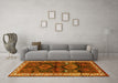 Machine Washable Persian Yellow Traditional Rug in a Living Room, wshtr2803yw