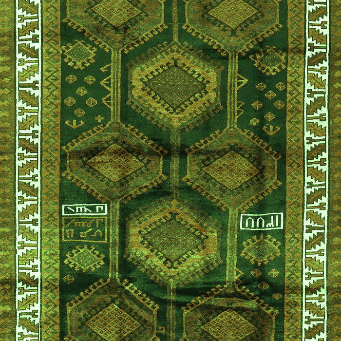 Serging Thickness of Machine Washable Persian Green Traditional Area Rugs, wshtr2803grn