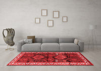 Machine Washable Persian Red Traditional Rug, wshtr2803red