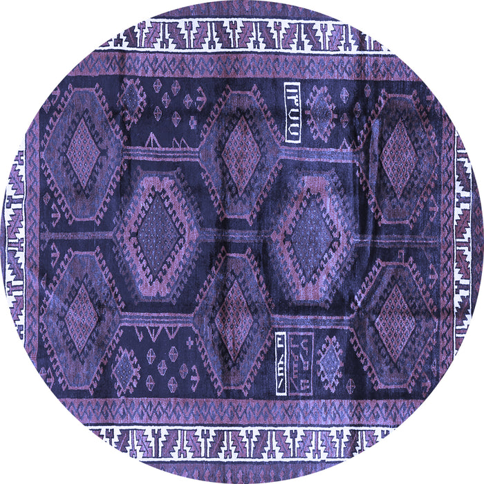 Round Persian Blue Traditional Rug, tr2803blu