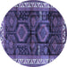 Round Persian Blue Traditional Rug, tr2803blu