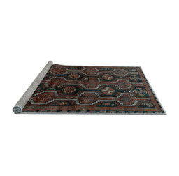 Sideview of Machine Washable Persian Light Blue Traditional Rug, wshtr2804lblu