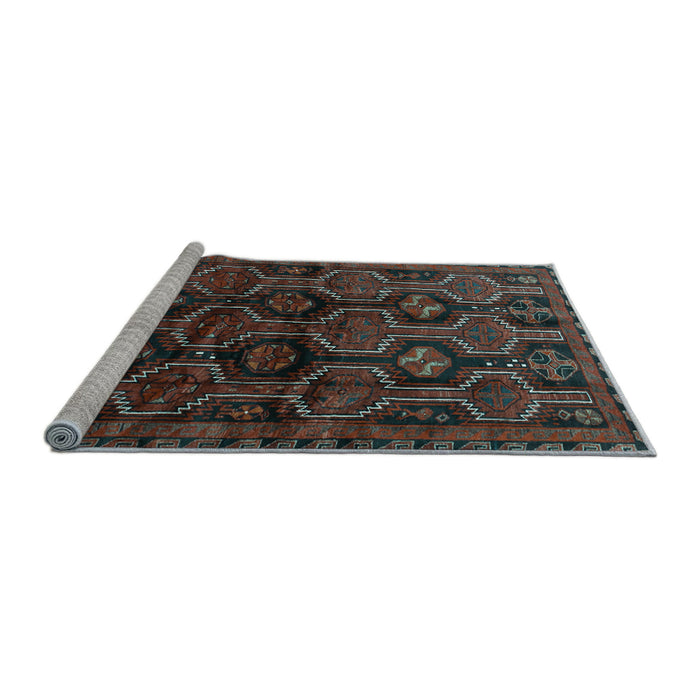 Sideview of Machine Washable Persian Light Blue Traditional Rug, wshtr2804lblu