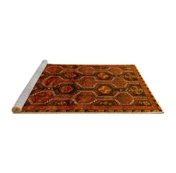 Sideview of Machine Washable Persian Yellow Traditional Rug, wshtr2804yw