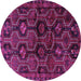 Round Persian Purple Traditional Rug, tr2804pur