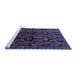 Sideview of Machine Washable Persian Blue Traditional Rug, wshtr2804blu