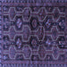 Square Machine Washable Persian Blue Traditional Rug, wshtr2804blu