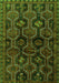 Serging Thickness of Machine Washable Persian Green Traditional Area Rugs, wshtr2804grn