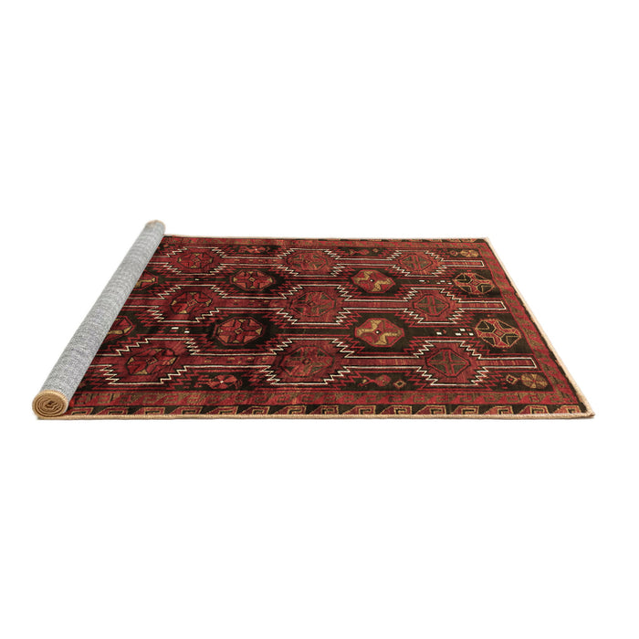 Sideview of Machine Washable Persian Brown Traditional Rug, wshtr2804brn