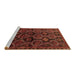 Sideview of Machine Washable Persian Brown Traditional Rug, wshtr2804brn