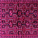 Square Machine Washable Persian Pink Traditional Rug, wshtr2804pnk