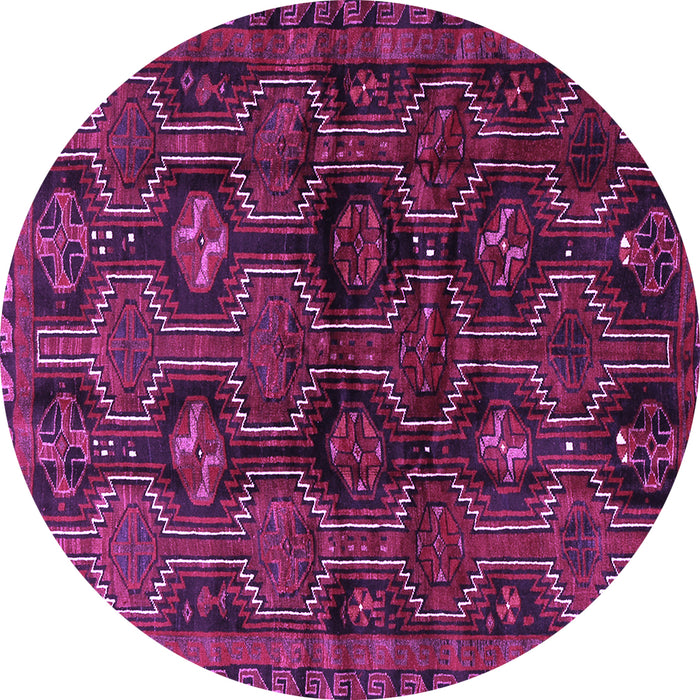 Round Machine Washable Persian Purple Traditional Area Rugs, wshtr2804pur