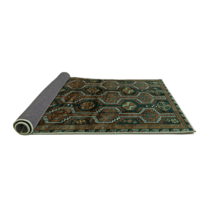 Sideview of Persian Turquoise Traditional Rug, tr2804turq