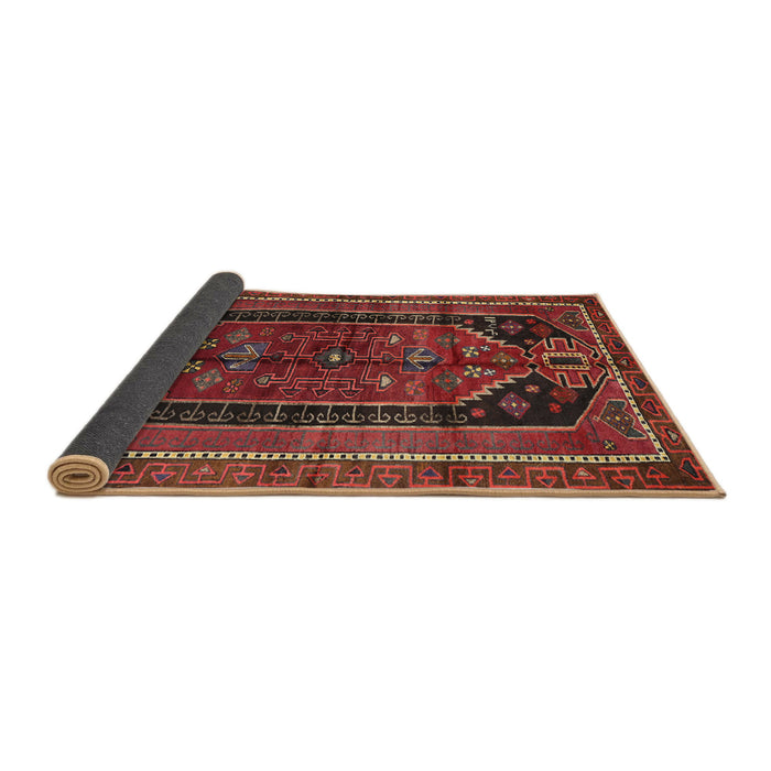 Sideview of Traditional Sienna Brown Persian Rug, tr2805