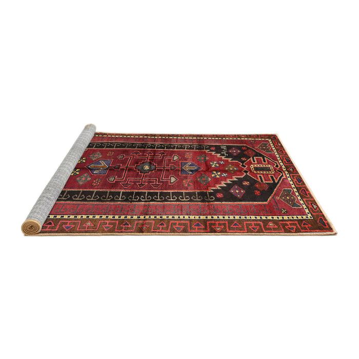Sideview of Machine Washable Traditional Sienna Brown Rug, wshtr2805