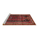 Sideview of Machine Washable Traditional Sienna Brown Rug, wshtr2805