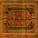 Square Persian Yellow Traditional Rug, tr2805yw