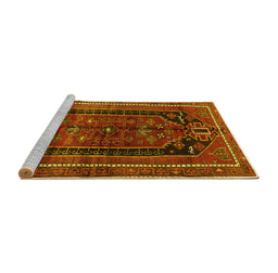 Sideview of Machine Washable Persian Yellow Traditional Rug, wshtr2805yw