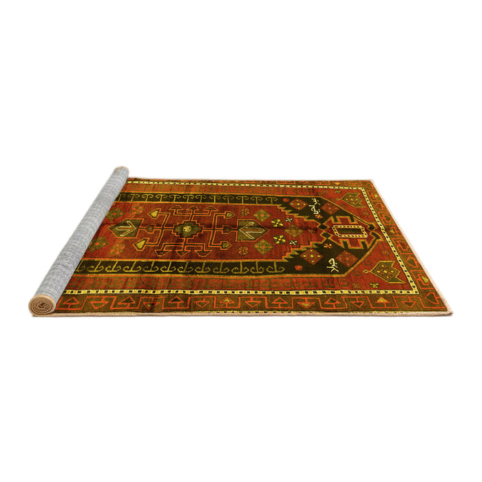 Sideview of Machine Washable Persian Yellow Traditional Rug, wshtr2805yw