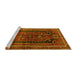 Sideview of Machine Washable Persian Yellow Traditional Rug, wshtr2805yw