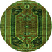 Square Persian Green Traditional Rug, tr2805grn