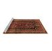 Sideview of Machine Washable Persian Brown Traditional Rug, wshtr2805brn