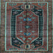 Square Machine Washable Persian Light Blue Traditional Rug, wshtr2805lblu