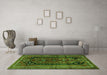 Machine Washable Persian Green Traditional Area Rugs in a Living Room,, wshtr2805grn