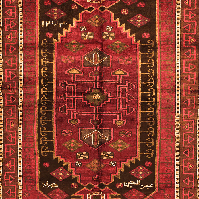 Serging Thickness of Machine Washable Persian Orange Traditional Area Rugs, wshtr2805org