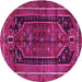 Round Persian Pink Traditional Rug, tr2805pnk