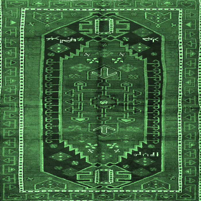 Square Machine Washable Persian Emerald Green Traditional Area Rugs, wshtr2805emgrn