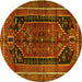 Round Persian Yellow Traditional Rug, tr2805yw