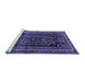 Sideview of Machine Washable Persian Blue Traditional Rug, wshtr2805blu