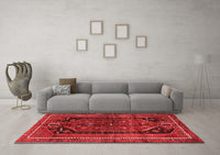 Machine Washable Persian Red Traditional Rug, wshtr2805red