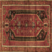 Square Persian Brown Traditional Rug, tr2805brn