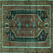 Square Persian Turquoise Traditional Rug, tr2805turq