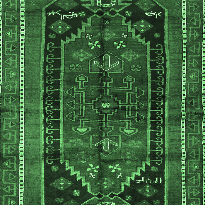 Machine Washable Persian Emerald Green Traditional Area Rugs, wshtr2805emgrn