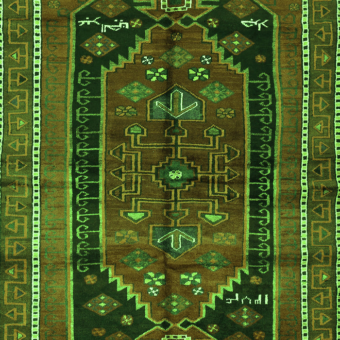 Serging Thickness of Machine Washable Persian Green Traditional Area Rugs, wshtr2805grn
